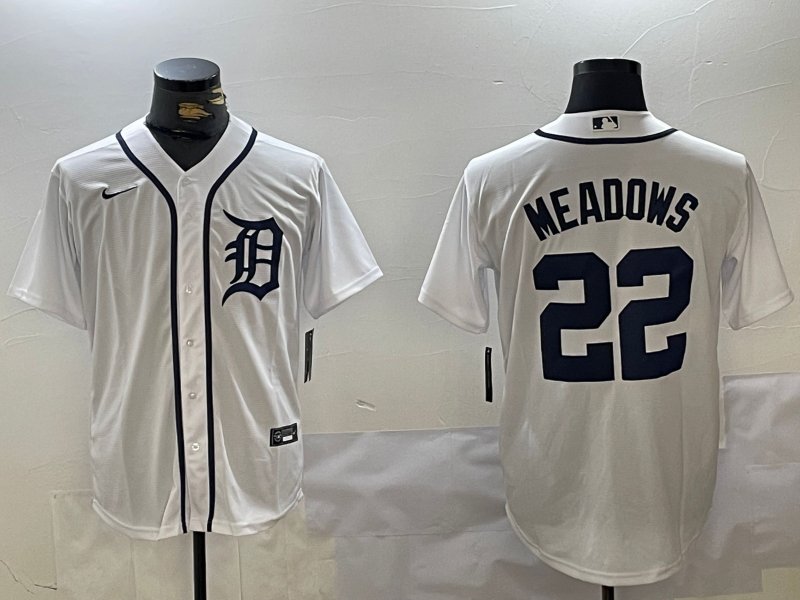 Men's DET #22 Parker Meadows White Cool Base Stitched Jersey
