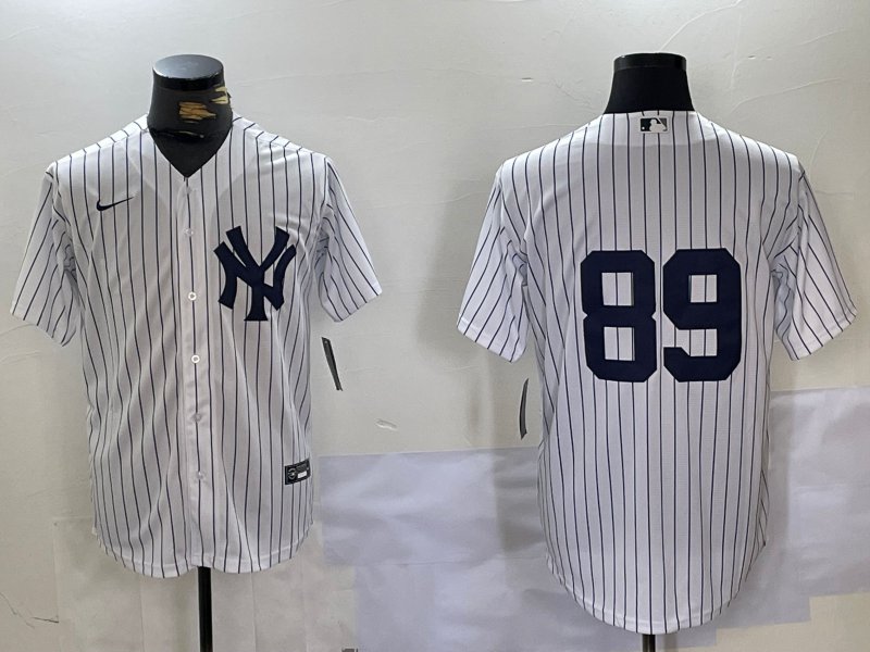 Men's NYY #89 Jasson Dominguez White Cool Base Stitched Jersey