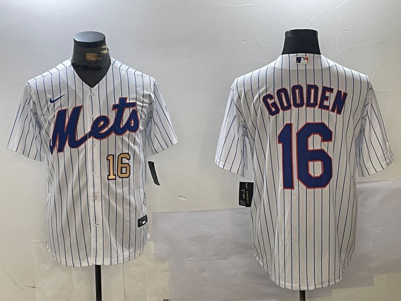Men's NYM#16 Dwight Gooden White Cool Base Stitched Jerseys