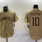 Men's SDP #10 Jurickson Profar Khaki Team Logo Cool Base Jerseys
