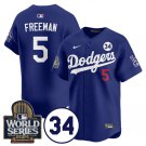 Men's LAD #5 Freddie Freeman Royal 2024 World Series Jersey