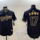 Men's LAD #17 太谷翔平 Black Cool Base Stitched Jersey