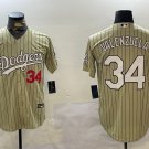 Men's LAD #34 Fernando Valenzuela Authentic Collection Stitched Jersey