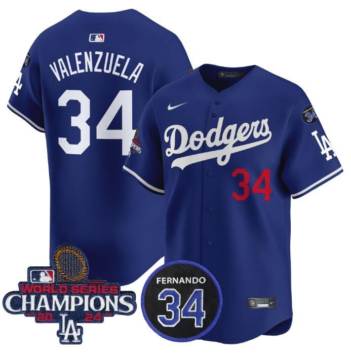Men's LAD Active Player Cuatom Royal 2024 World Series Jersey