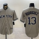 Men's New York Yankees #13 Alex Rodriguez Grey Cool Base Stitched Jersey