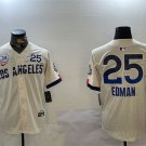Men's LAD #25 Tommy Edman Cream 2024 World Series With No.25 Jersey