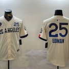 Men's LAD #25 Tommy Edman Cream 2024 World Series Jersey