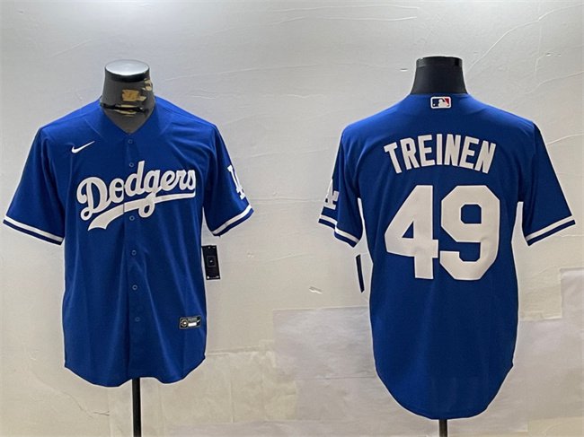 Men's LAD #49 Blake Treinen Royal Cool Base Stitched Player Jersey