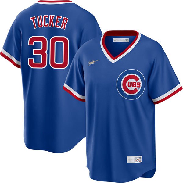Mens CHC #30 Kyle Tucker Nike Royal Pullover Cooperstown Jersey