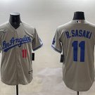 Mens Los Angeles Dodgers #11 Roki Sasaki Nike Grey Los Angeles Limited Player Jersey