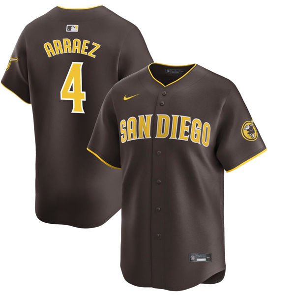 Men's SDP #4 Luis Arraez Nike Brown Away Limited Jersey
