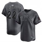 Men's New York Mets #22 Juan Soto Graphite 2024 City Connect Limited Jersey