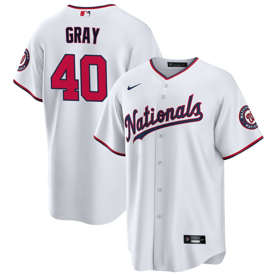 Men's WAS #40 Josiah Gray Nike White Home Jersey