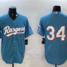 Men's TEX #34 Nolan Ryan Blue Cool Base Stitched Player Jersey