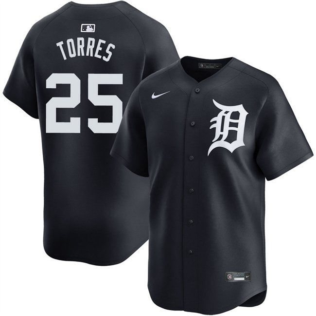 Men's DET #25 Gleyber Torres Black Limited Stitched Player Jersey