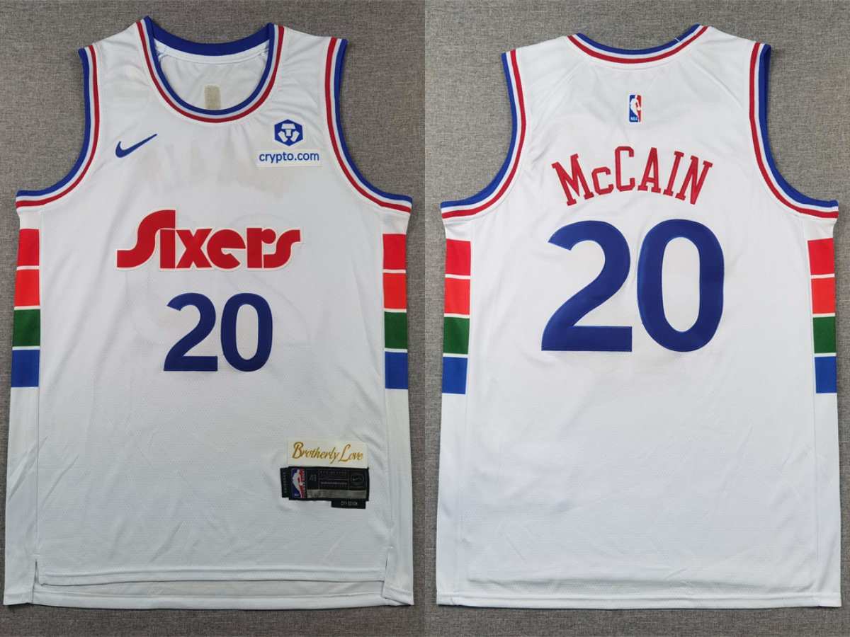 Men's & Boys 76ers #20 Jared McCain White City Edition Jersey 2025