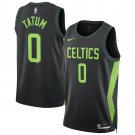 Men's YOUTH Boston Celtics #0 Jayson Tatum Black 2025 City Edition Swingman Stitched Jersey