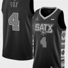 Men's & Youth Spurs #4 De'Aaron Fox Black Statement Edition Stitched Basketball Jersey