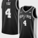 Men's & Youth Spurs #4 De'Aaron Fox Black Icon Edition Stitched Basketball Jersey