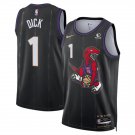 Men's Toronto Raptors #1 Gradey Dick Black 202425 City Edition Stitched Basketball Jersey