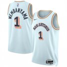 Men's Youth Spurs #1 Victor Wembanyama City Basketball Jersey White 2025