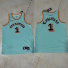 Men's Spurs #1 Victor Wembanyama Basketball Jersey Green City Edition 2025
