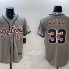 Men's DET #33 Colt Keith Gray Cool Base Stitched Player Jersey