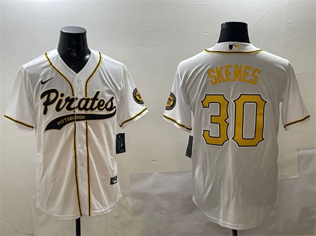 Men's PIT #30 Paul Skenes White Cool Base Stitched Player Jersey