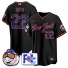 Men's NYM#22 Juan Soto Black 2025 Spring Training Stitched Player Jersey