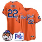Men's NYM#22 Juan Soto Orange 2025 Spring Training Stitched Player Jersey