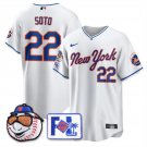 Men's NYM#22 Juan Soto White 2025 Spring Training Stitched Player Jersey