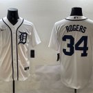 Men's DET #34 Jake Rogers White Cool Base Stitched Player Jersey