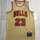 Men's Mitchell & Ness Bulls Michael Jordan Gold Throwback Basketball Jersey AU