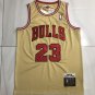 Men's Mitchell & Ness Bulls Michael Jordan Gold Throwback Basketball Jersey AU