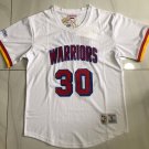 Men's Warriors Stephen Curry Retro Basketball Stitched Short sleeve White