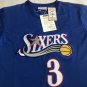 Men's 76ers #3 Allen Iverson MITCHELL & NESS Basketball Short Sleeve Blue Royal