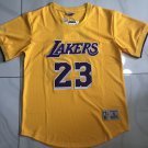 Men's Lakers #23 LeBron James Retro Basketball Stitched Short sleeve Yellow