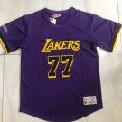 Men's Lakers #77  Luka Doncic MITCHELL & NESS Basketball Short Sleeve Purple