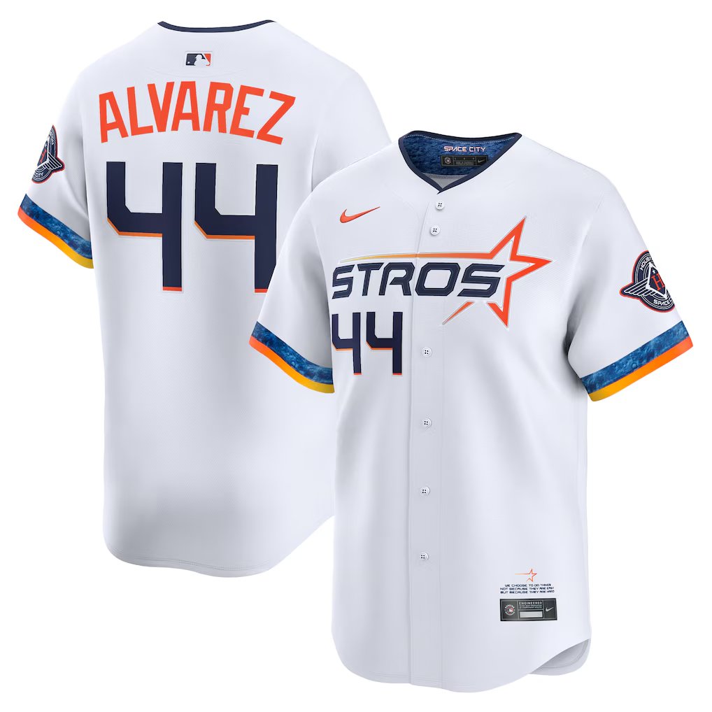 Any Size Astros #44 Yordan Alvarez City Connect Player Jersey White