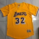 Men's Lakers #32 Magic Johnson Retro Basketball Stitched Short sleeve Yellow