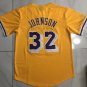 Men's Lakers #32 Magic Johnson Retro Basketball Stitched Short sleeve Yellow