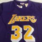 Men's Lakers #32 Magic Johnson Retro Basketball Stitched Short sleeve Purple