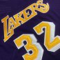 Men's Lakers #32 Magic Johnson Retro Basketball Stitched Short sleeve Purple