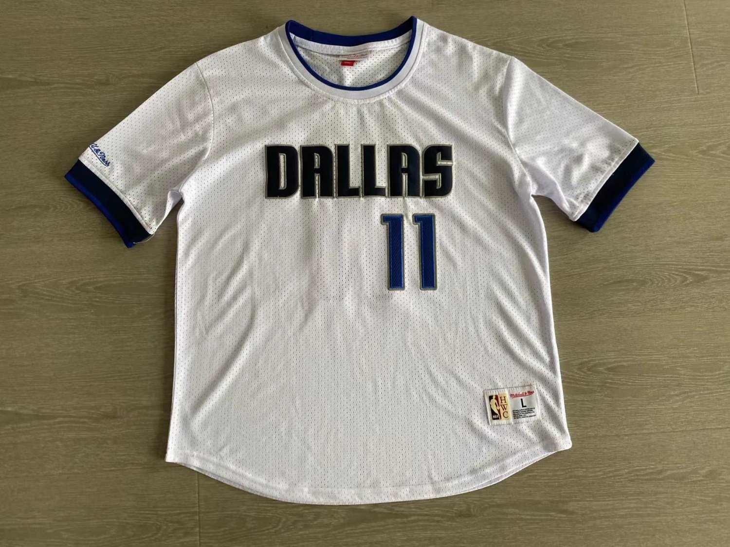 Men's Mavericks #11 Kyrie Irving MITCHELL & NESS Basketball Short Sleeve White