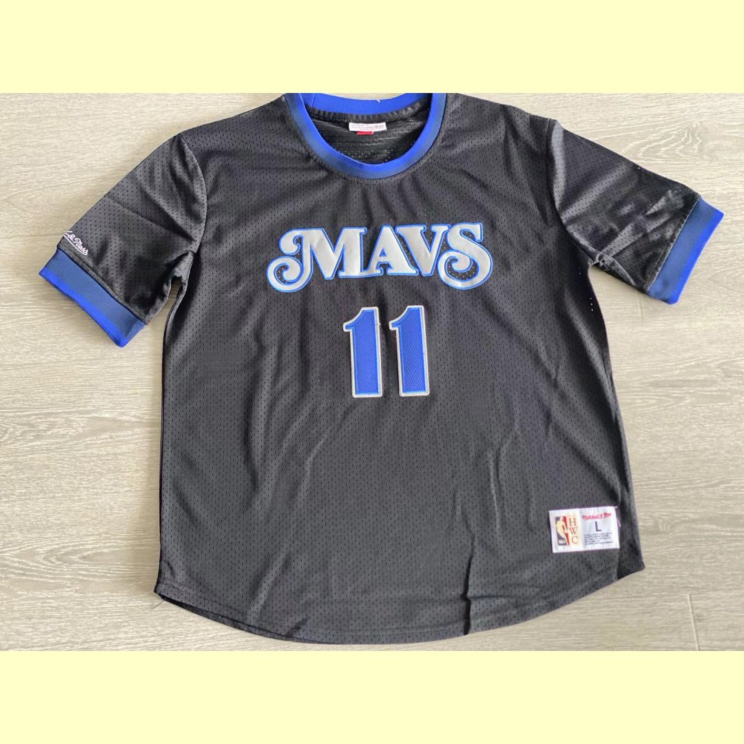 Men's Mavericks #11 Kyrie Irving MITCHELL & NESS Basketball Short Sleeve Black