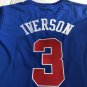 Men's 76ers #3 Allen Iverson MITCHELL & NESS Basketball Short Sleeve Blue