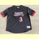 Men's 76ers #3 Allen Iverson MITCHELL & NESS Basketball Short Sleeve Black