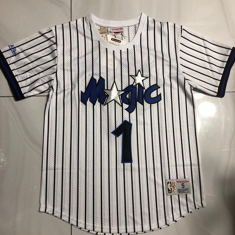 Men's Orlando Magic #1 Tracy McGrday Retro Basketball Stitched Short sleeve White
