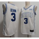 Men's BYU Cougars #3 Egor Demin White 2024 Stitched Jersey