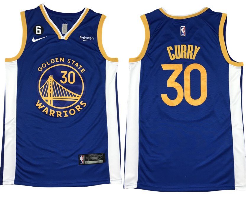 Men's Youth Warriors #30 Stephen Curry Jersey Blue